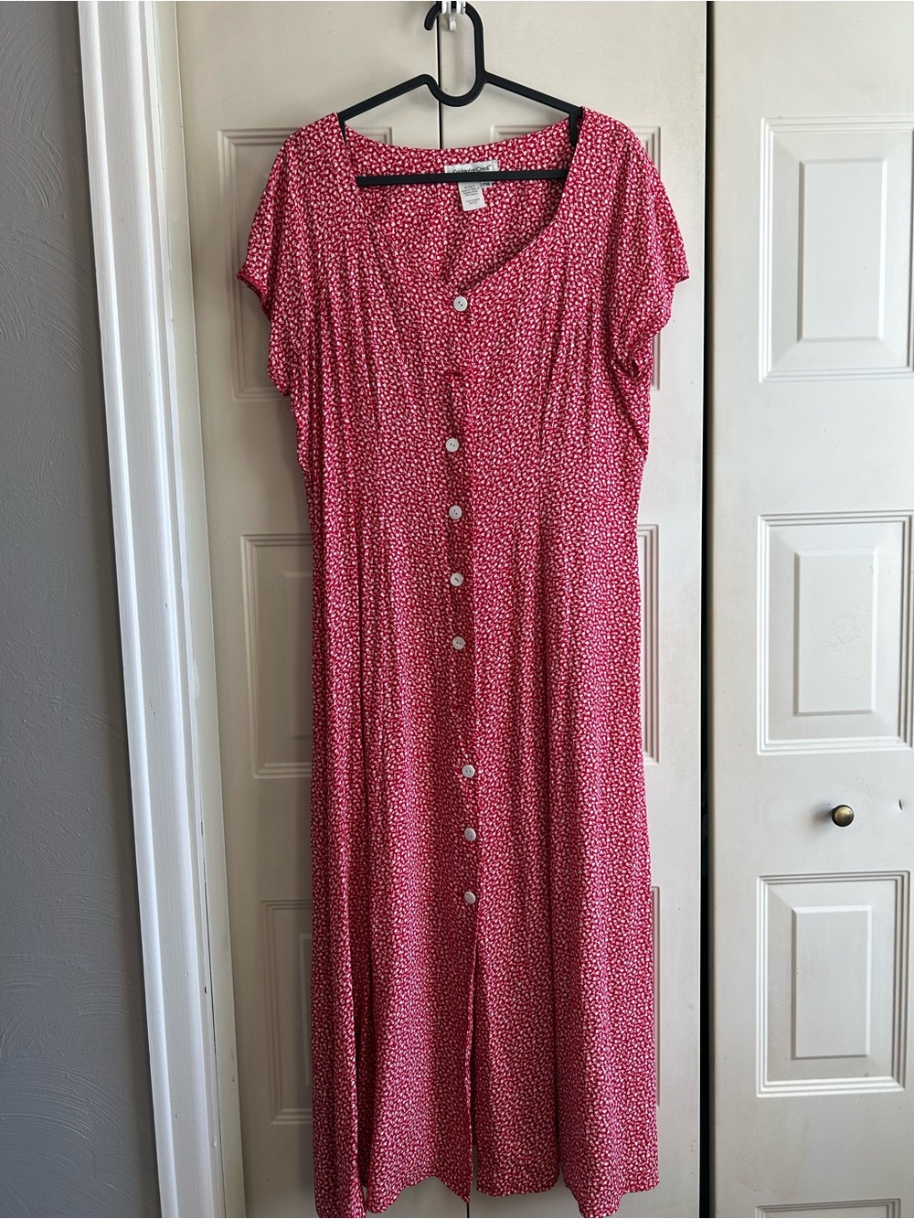 Coldwater Creek Red Button-Front Maxi Dress